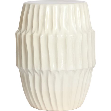 Tavolino ISILI in ceramica opaca bianca – Ø40x52 cm
