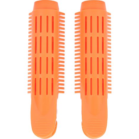 2Pcs Pinces à Friser les Cheveux, Bigoudis Volume Naturel pour Cheveux Fluffy, Outil de Coiffage Boucles, Lot de 2, Orange (1/5)