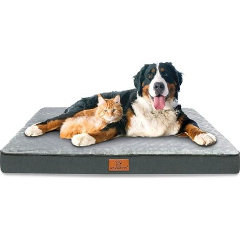 Coussin Chien Dehoussable, Tapis pour Chien Grande Taille Orthopédique, Panier Chien avec Couche Imperméable, Lit pour Chien Lavable et Antidérapant, Matelas Chien Ultra Doux, XXL 120x74x10cm (1/5)