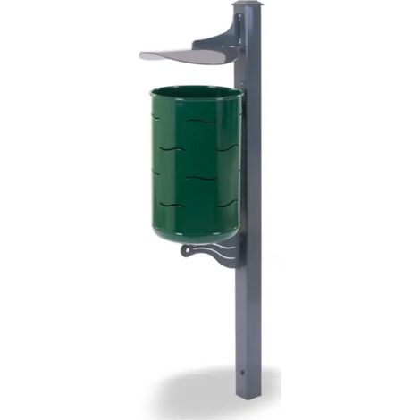 Cestino Empire 570 Giochipark acciaio zincato verniciato &Oslash30x52h urbano 35lt - RAL 6005 - Da interrare
