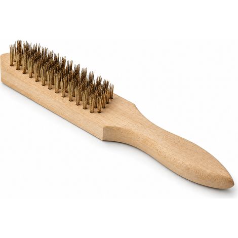 Brosse métallique de nettoyage antirouille à manche en bois multifonction (1/5)