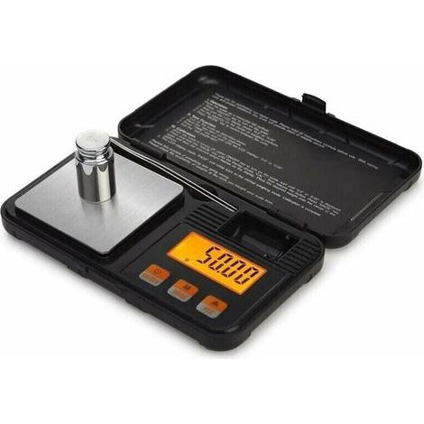 Balanza de cocina digital de 50 g – Precisión de 0,001 g – Pantalla LCD retroiluminada – Pinzas incluidas – Función de tara (1/4)
