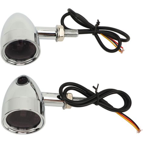 Clignotants Moto 10mm Ultra Lumineux Robustes, Paire d'Indicateurs de Direction pour Suzuki, Bobber, Chopper - Remplacement Premium (1/5)