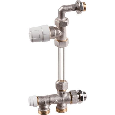 Kit de raccordement pour radiateur - Robinet droit système bitube 1/2'' (15/21) - RBM