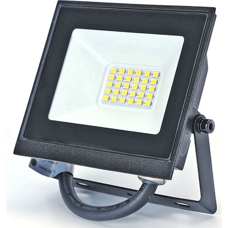 Faro proiettore Led Slim 20W Nero da esterno IP65 Bianco neutro 4000K Aigostar (1/5)