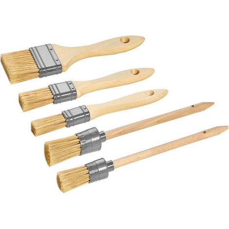 Gioca di pennelli. 5 unità di capelli sintetici. Stick in legno FSC (1/2)