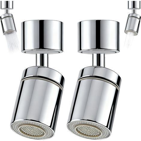 2-Piece Faucet Aerator Set, 360° Rotation, 2 Spray Modes, Stainless Steel, Kitchen Bathroom (1/5)