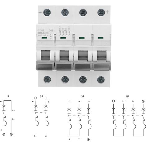 Disjoncteur CC GYM9-C63 4 broches (1/4)