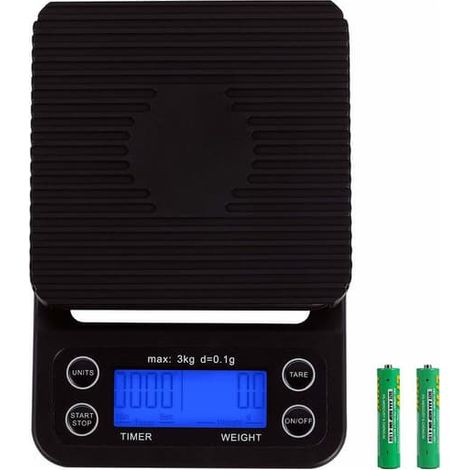 Balance de cuisine numérique / balance à café, précision 3 kg / 0,1 g, noire (1/5)
