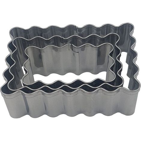 PATISSE - 3 DÉCOUPOIRS BISCUITS RECTANGULAIRE 6.5 CM