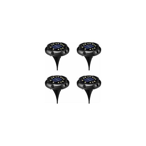 EASYCOMFORT Lot de 4 Panneaux Solaires pour Éclairage de Sol - Jardin, Terrasse, Allée (1/5)