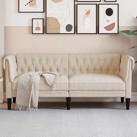 2-Sitzer-Sofa Chesterfield Leinen (1/5)