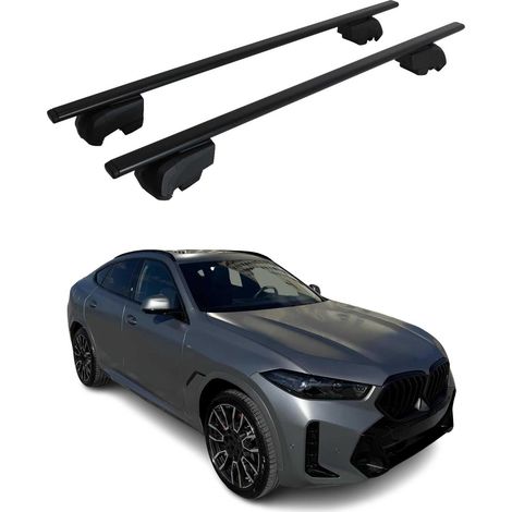 OMAC Dachtrager Quertrager für BMW X6 G06 2019-2026 – City Crash getestet – ISO PAS 11154:2006 – Abschliessbar – Max 75 kg – 2 Stangen Stahl Schwarz (1/5)