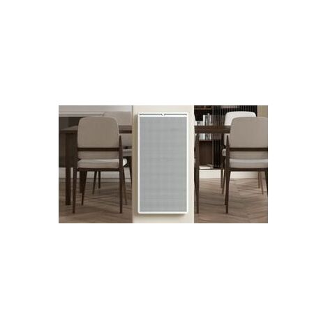 Carrera – Panneau rayonnant vertical 2000W – Technologie TRT pour chaleur homogène – Support mural H – Aluminium blanc