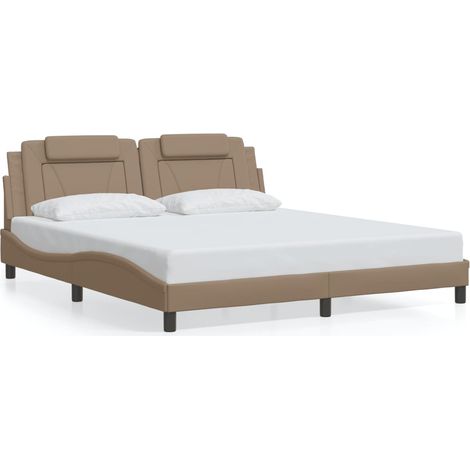 Lit double，Lit adulte，Cadre de lit Viana sans matelas cappuccino 180x200 cm similicuir CFW6589386 (1/5)