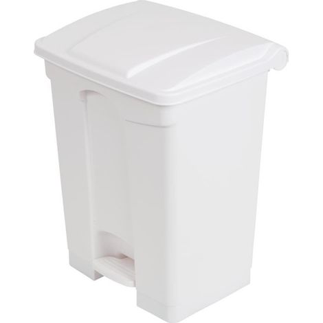 Poubelle de Cuisine à Pédale 65L Blanche - Jantex (1/5)