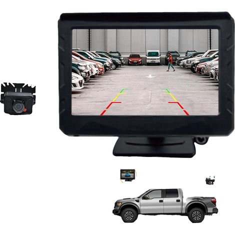 Monitor per telecamera di retromarcia, connessione wireless, design impermeabile, monitor LCD da 4,3". (1/2)