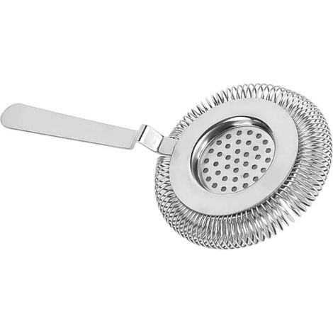 Colador de cócteles de acero inoxidable para camareros y cocteleros (plateado)