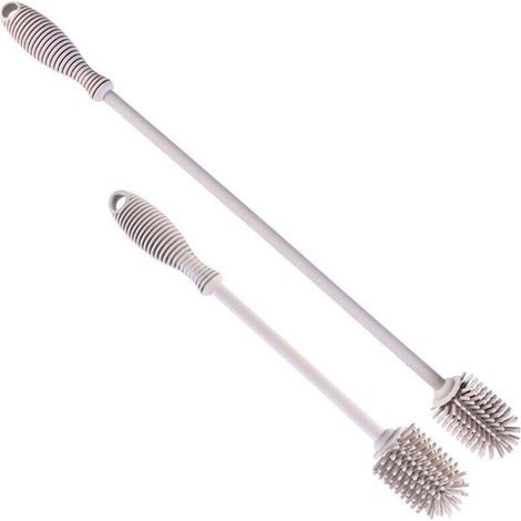 Goupillon Bouteille Silicone Géant Lave Bouteille Ecouvillon Gourde Brosse de Nettoyage Brosse Nettoyage Vaiss Carafe Bottle Brush Thermos (Gris) (1/3)