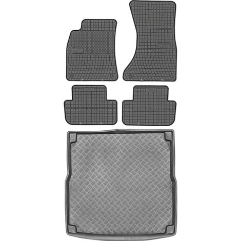 Juego de alfombrillas de goma para coche y maletero para Audi A4 B8 Kombi (2007-2015).