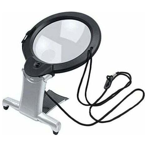 Pair Loupe éclairante 6x avec éclairage LED – Lentille antireflet – Angle de tête réglable – Pour lecture mains libres et travaux manuels (1/4)