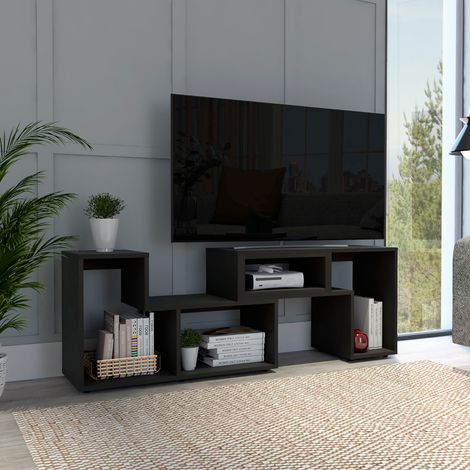 Meuble TV extensible Beijing, avec meuble 54,5CM L X 121 / 160CM L X 35,3CM P Noir (1/3)
