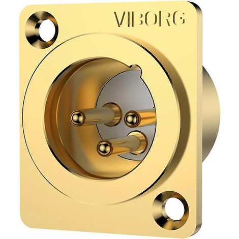 Viborg CM203G : Prise jack XLR symétrique 3 broches mâle/femelle en cuivre pur plaqué or pour montage sur panneau, compatible avec les amplificateurs de casque DIY. (1/5)