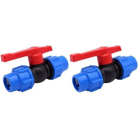 2 pack ready Vanne d'arrêt pour tuyau d'eau en polyéthylène haute densité ou alcaline 25 mm (25 mm) (1/3)