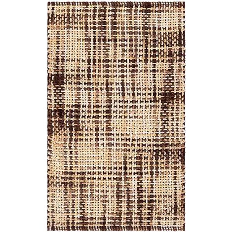 Tappeto da bagno CRAZY MARRONE, morbido e assorbente in microfibra antiscivolo, lavabile in lavatrice, ideale per doccia, lavabo e sanitari, con effetto intreccio 60x120cm (1/5)