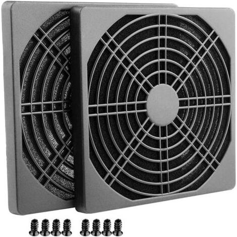 Cache de fente PCI avec vis et couvercle de ventilateur avec filtre à poussière ultra fin (2 boîtes de filtration, 120 x 120 mm, noir) (1/4)