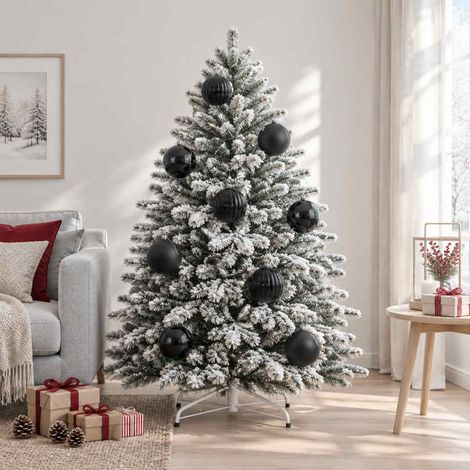 vidaXL Lot de boules de Noël XXL 4 pc Noir Ø 20 cm Plastique (1/5)