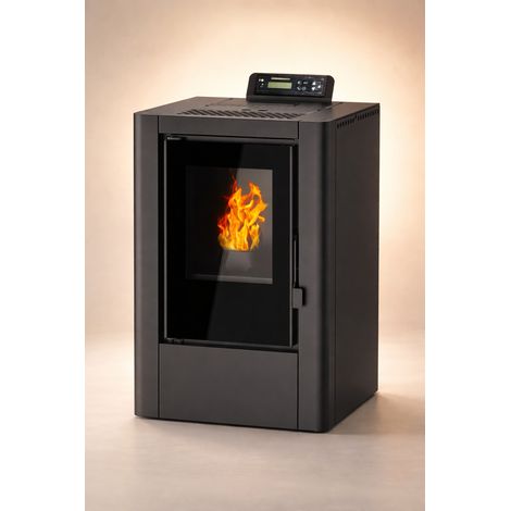 NEMAXX® P6Mi Pelletofen 6 kW A+ bis 120 m³ – Automatischer Reinigungszyklus, ECO-Modus, Wochenprogramm & mechanische Reinigungsunterstützung – Schwarz