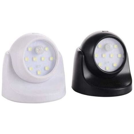 (In bianco e nero (1) lampada da parete all'aperto senza fili, alimentato a batteria con sensore di movimento, LED, rotazione a 360° (1/5)