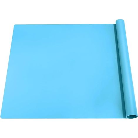 Large Silicone Mat, 70 x 50 cm, Lake Blue, Children's Paint Mat, Multi-Use, Non-stick and Non-Slip, for Table and Worktop, Epoxy Resin