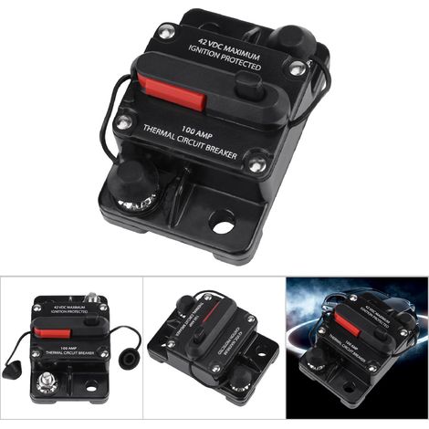 Disjoncteur manuel réarmable pour autoradio 12V-42V (100A) - Protection circuit audio voiture (1/5)