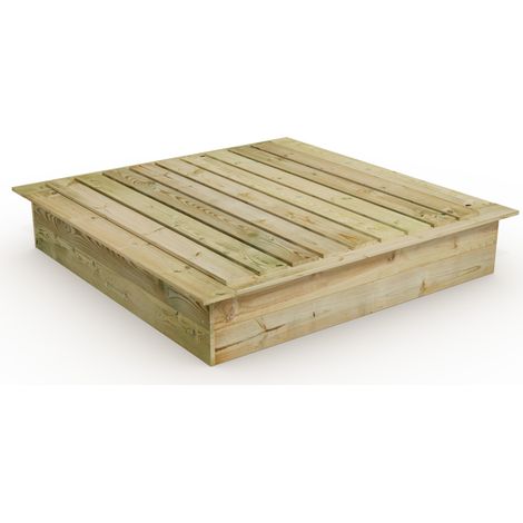 Wickey King Kong Sandkasten mit Deckel Sandkiste mit Sitzbank Garten Kinder Buddelkiste - 165 x 165 cm