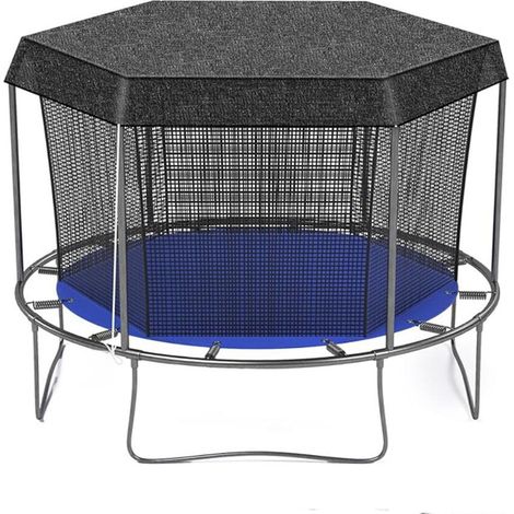 Cubierta parasol para cama elástica, 244 cm, protección solar para cama elástica, resistente a los rayos UV, techo parasol para cama elástica de 6 postes, accesorios para cama elástica