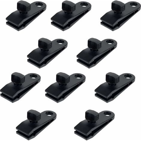 10 Stück Kunststoff-Zeltclips, sichere Multifunktions-Planenclips, Nylon-Zeltklemmen, Planenclips für Camping, Planen, Wohnwagen, Sonnensegel im Garten (1/5)