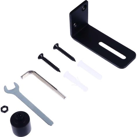 Guide de sol pour porte de grange coulissante acier carbone, noir (1/5)