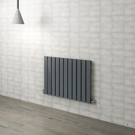 Flat Panel Radiator 600x748mm Anthracite Single Horizontal Modern Central Heating Radiators