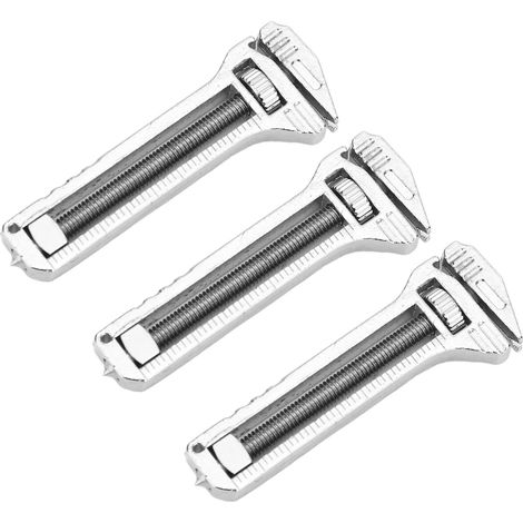 Lot de 3 clés multimoutils mini en zinc aluminium 5.9x1.9x1 cm clé à molette réglable décapsuleur pour randonnée camping bivouac (1/5)