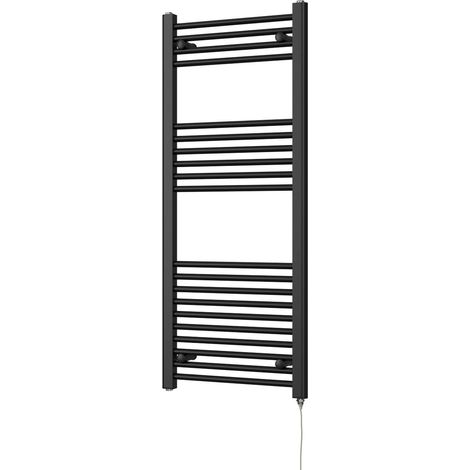 Zennor - Black Electric Towel Rail H1200mm x W500mm Straight 500w Standard (1/3)