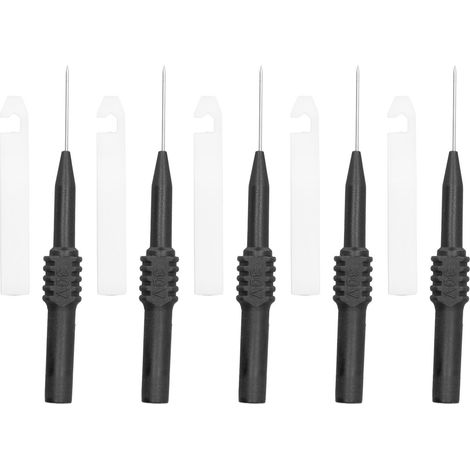 5-teiliges Prüfspitzen-Set mit 0,7 mm Prüfnadeln und Schutzhülle für Multimeter, Schwarz (1/5)