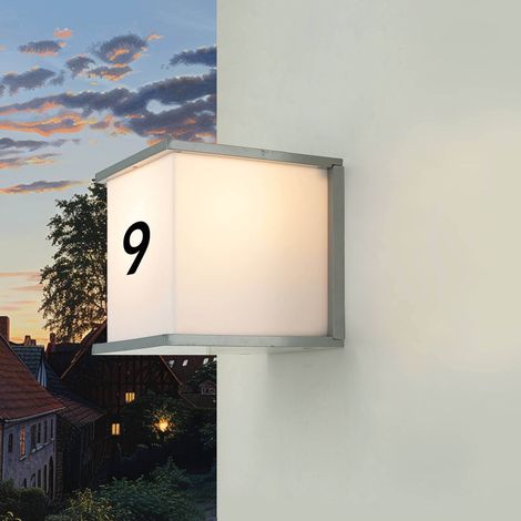 Außenlampe Wand Aluminium E27 IP54 16,5 cm breit Grau Weiß eckig Außenleuchte