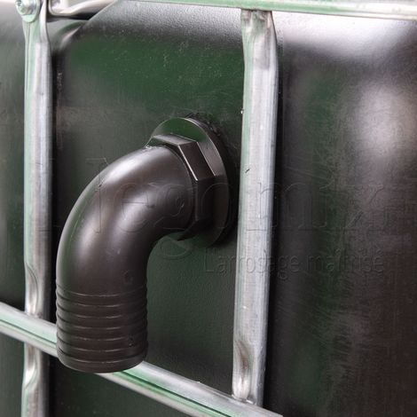 Negomix – Trop plein coudé 50 mm – Raccord cannelé 50 mm – Écrou femelle 2" gaz – Joint d'étanchéité inclus – PEHD haute densité (1/3)