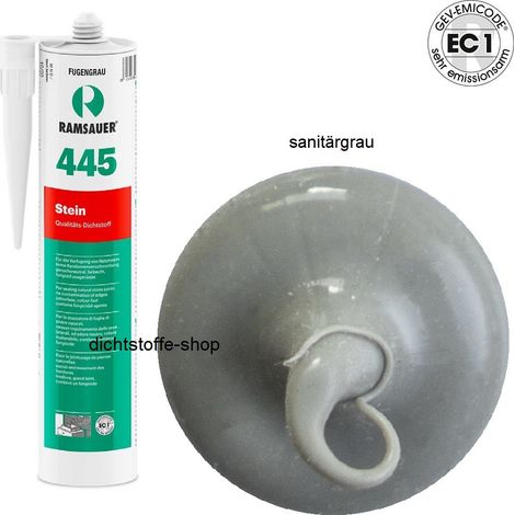 Ramsauer 445 Stein 1K Silikon Dichtstoff 310ml Kartusche sanitärgrau