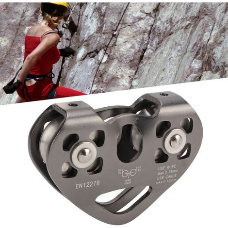 Poulie Tyrolienne - Double Poulie Pivotante Pour Escalade Et Tyrolienne - Aluminium Aéronautique Et Acier Inoxydable - 280 G (1/5)