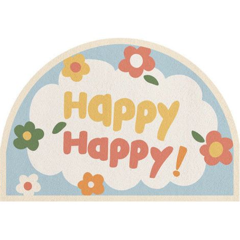 Tapis de chambre semi-circulaire absorbant antidérapant, motif floral, style 2 – DELKEVIC (1/3)