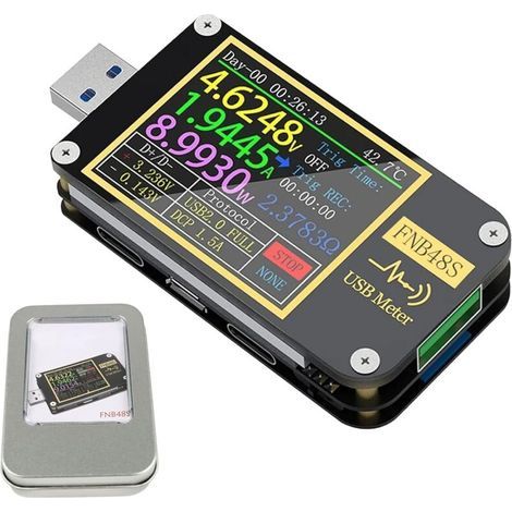 FNB48 PD USB-Spannungsprüfer – USB 3.0 Voltmeter – 4–24 V 6,5 A Gleichspannungs- und Stromprüfer – USB-C-Multimeter – PPS – Schnellladefunktion (1/4)