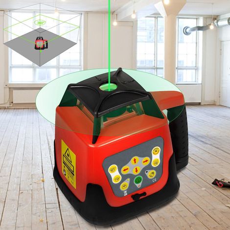 Niveau Laser Autonivelant Balayage Rotative à 360 Degrés Laser Ligne Verticale Horizontale Module Laser Rotatif Auto-Alignement Faisceau Vert Distance de Travail 500 m Construction Extérieur (1/5)